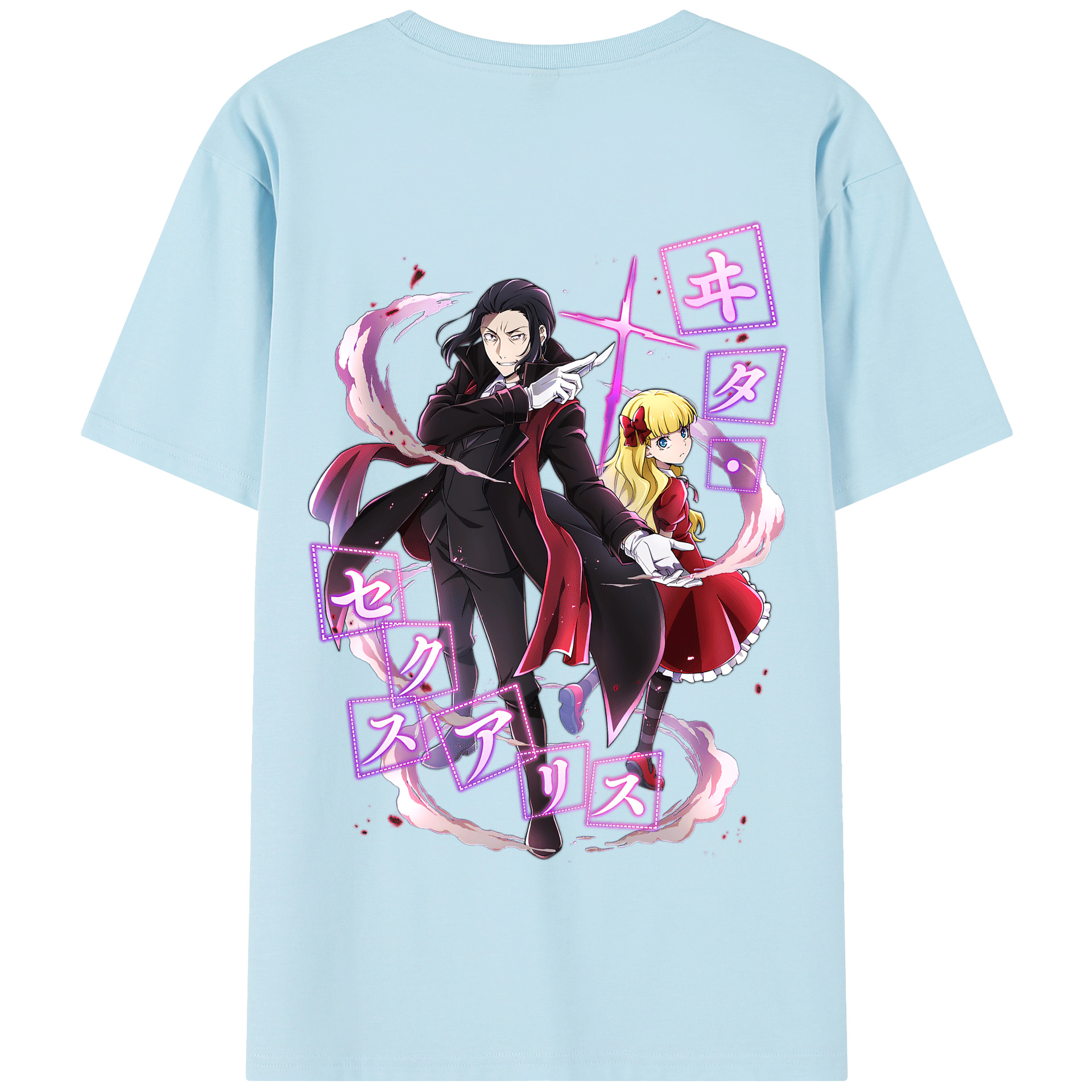 （画像用） 文豪ストレイドッグス Bungo Stray Dogs 綿100％半袖Tシャツ（背面プリント）